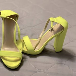 Lime green platform heels